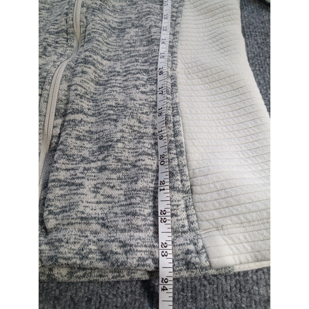 The North Face Women's Small Full Zip Jacket Gray White Ribbed Knit Stain S - Picture 7 of 8